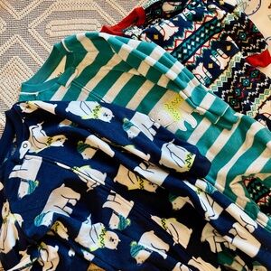 NWOT Cozy Zip Up Pajama Onesies all with Grips on Footsies sizes 24Mo-4T BUNDLE